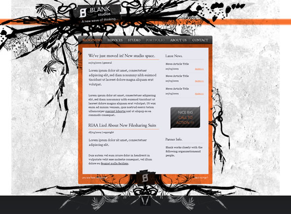 Blank Studios ~ Homepage Layout