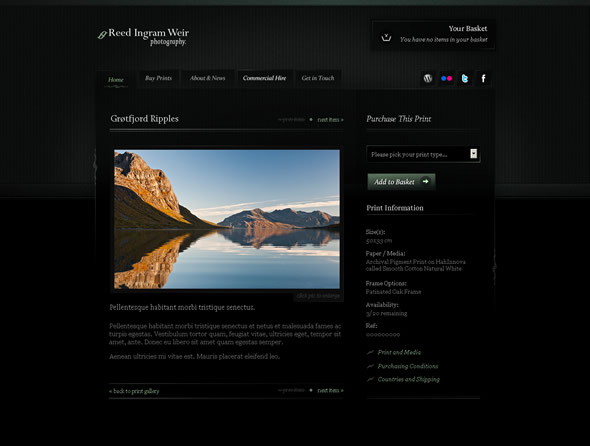 Ingram Photography Ecommerce Solution ~ Print Design Layout