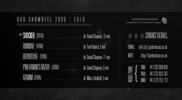Spiderhouse Showreel ~ Motion Menu
