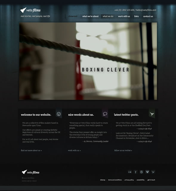 Veto Films ~ Homepage Design